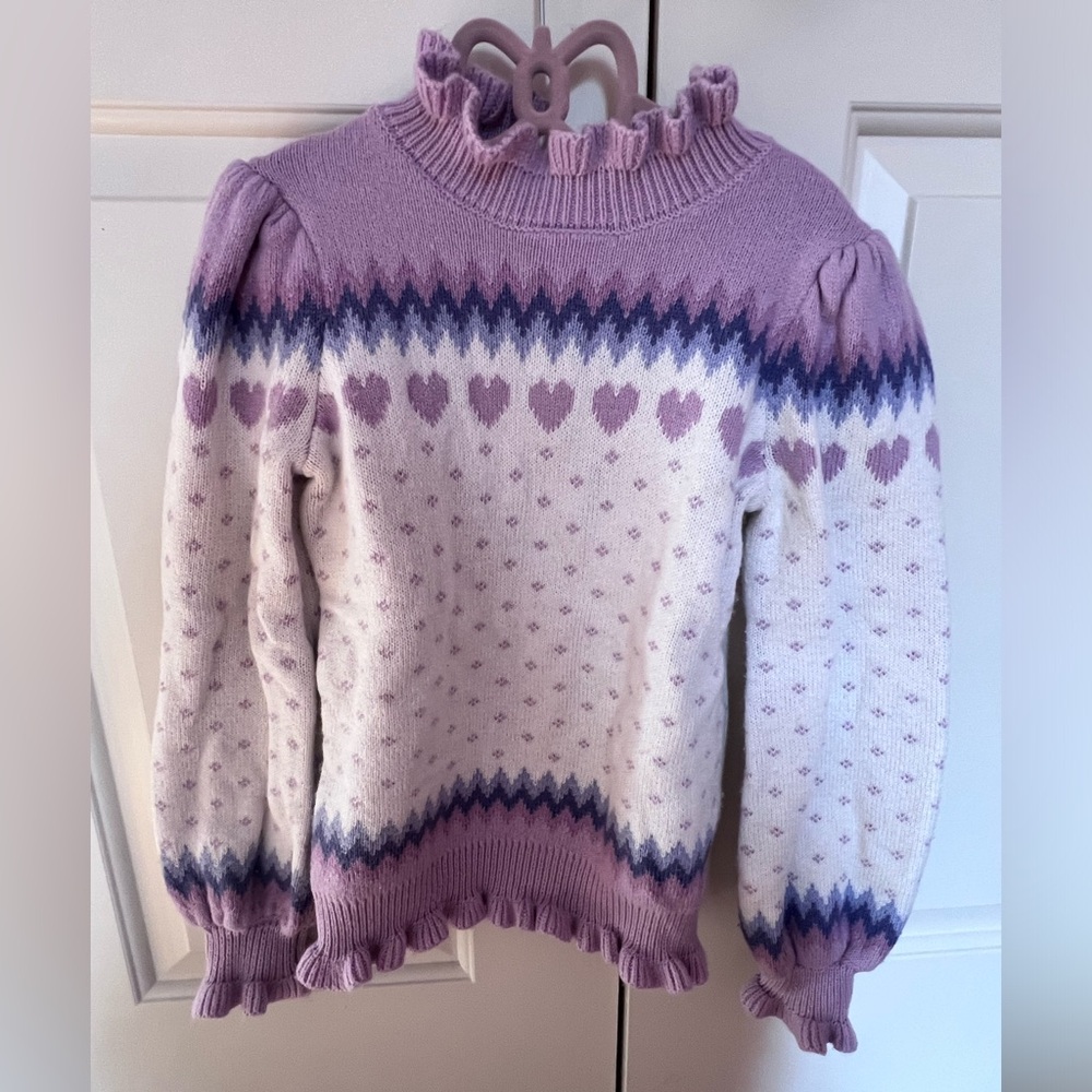 Janie & Jack fair aisle sweater in lavender.